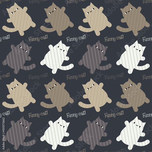 Cute cat. Сartoon hand drawn style. Vector illustration for web design or print.