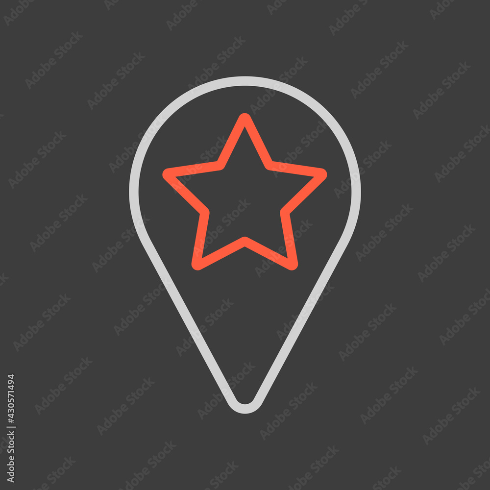 Star favorite pin map icon. Map pointer, markers Star favorite pin map icon. Map pointer, markers