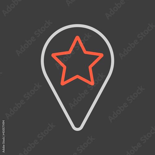 Star favorite pin map icon. Map pointer, markers