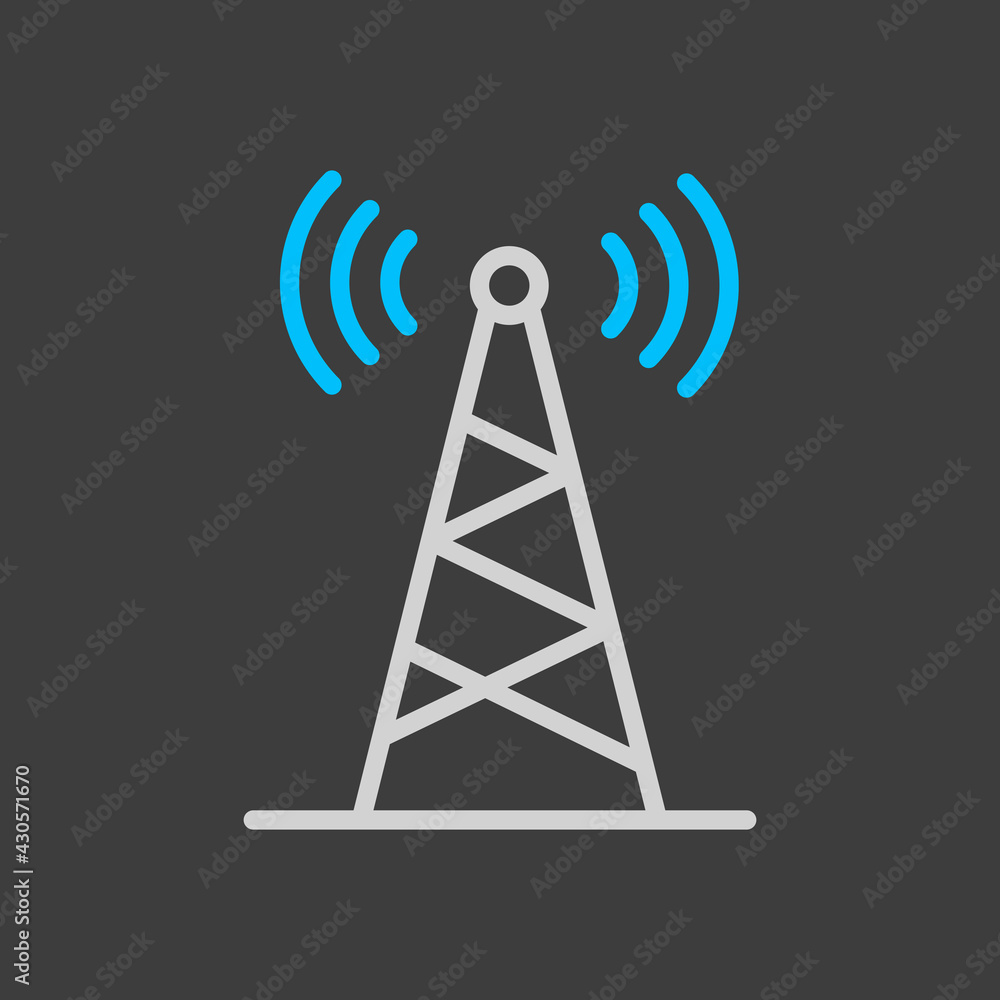 Communication antenna vector icon. Navigation sign Communication antenna vector icon. Navigation sign