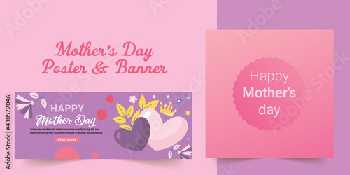 Mother's day poster and banner template . mother's day cards. Minimalistic postcards. Cover, Abstract backgrounds, patterns, poster. vector illustrations.