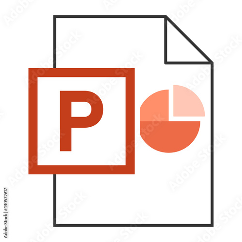 Modern flat design of  PPT file icon