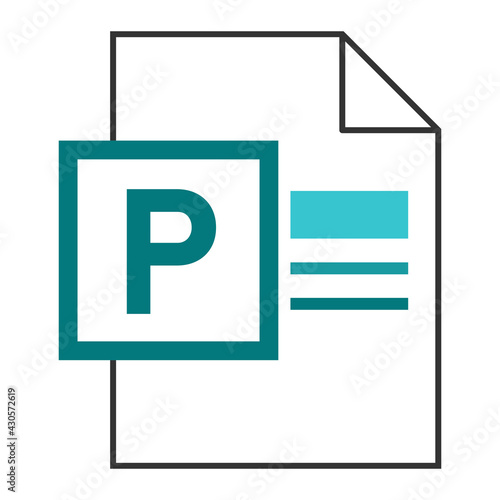 Modern flat design of PUB file icon