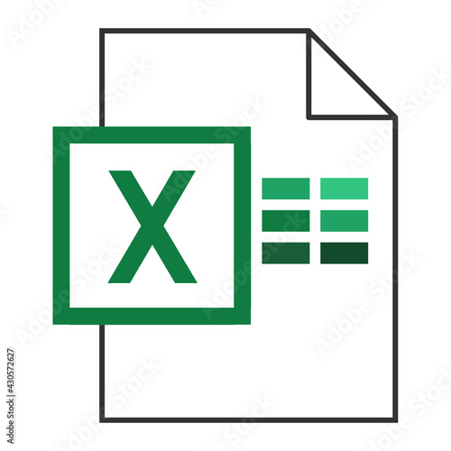 Modern flat design of  XLS file icon