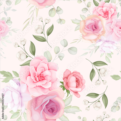 Elegant floral seamless pattern with soft flower decoration