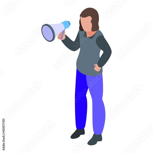 Disobedient protest girl icon. Isometric of Disobedient protest girl vector icon for web design isolated on white background