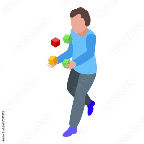 Disobedient playing boy icon. Isometric of Disobedient playing boy vector icon for web design isolated on white background
