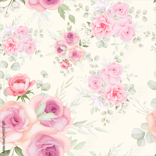 Elegant floral seamless pattern with soft flower decoration