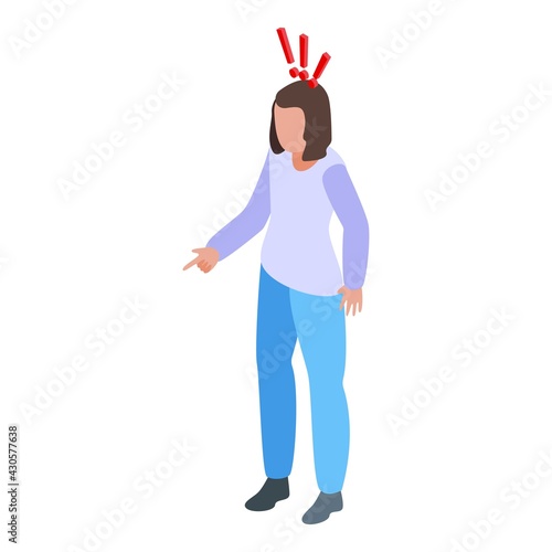 Disobedient shocked girl icon. Isometric of Disobedient shocked girl vector icon for web design isolated on white background