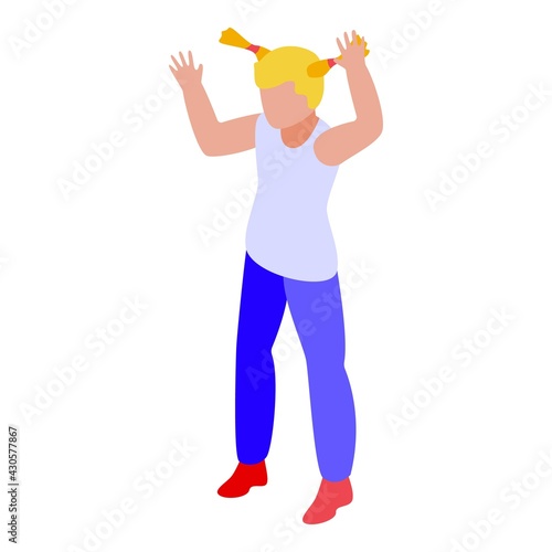 Disobedient small girl icon. Isometric of Disobedient small girl vector icon for web design isolated on white background