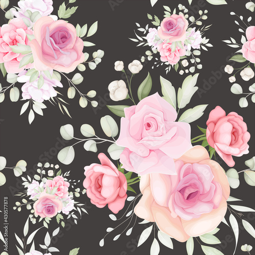 Elegant floral seamless pattern with soft flower decoration