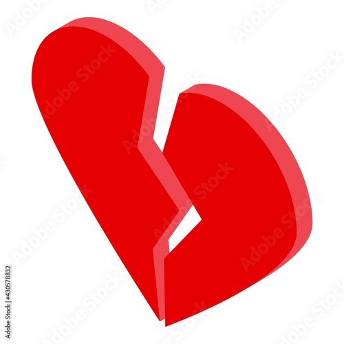 Dislike heart icon. Isometric of Dislike heart vector icon for web design isolated on white background