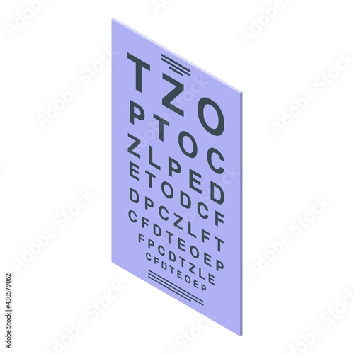 Vision check banner icon. Isometric of Vision check banner vector icon for web design isolated on white background