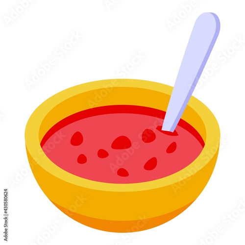 Tomato soup icon. Isometric of Tomato soup vector icon for web design isolated on white background