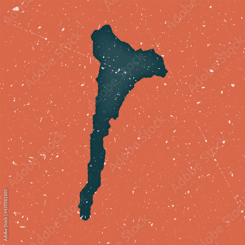 Ko Samet vintage map. Grunge map of the island with distressed texture. Ko Samet poster. Vector illustration.