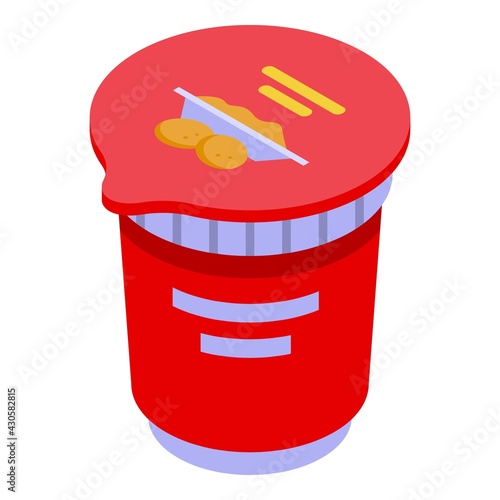 Mashed potatoes cup icon. Isometric of Mashed potatoes cup vector icon for web design isolated on white background