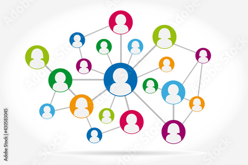 Social network connection concept illustration. Social media icon. Vector illustration