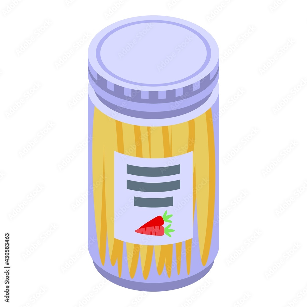 Fototapeta premium Pickled carrot icon. Isometric of Pickled carrot vector icon for web design isolated on white background
