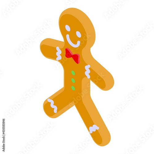 Christmas candy gingerbread icon. Isometric of Christmas candy gingerbread vector icon for web design isolated on white background