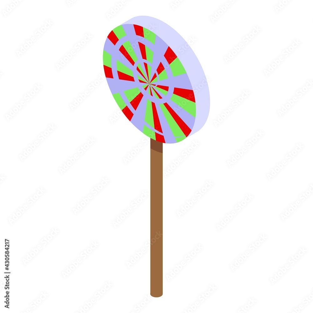 Christmas candy lollipop icon. Isometric of Christmas candy lollipop vector icon for web design isolated on white background Christmas candy lollipop icon. Isometric of Christmas candy lollipop vector icon for web design isolated on white background