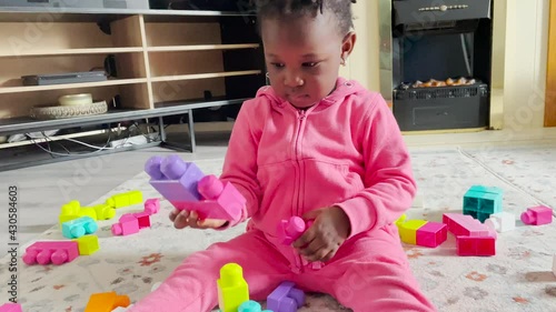 child playing with blocks