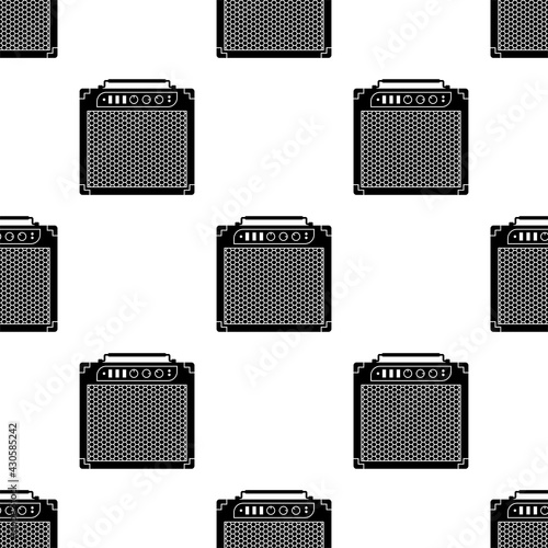 Guitar Amplifier Icon Seamless Pattern, Amp, Power Amplifier Icon