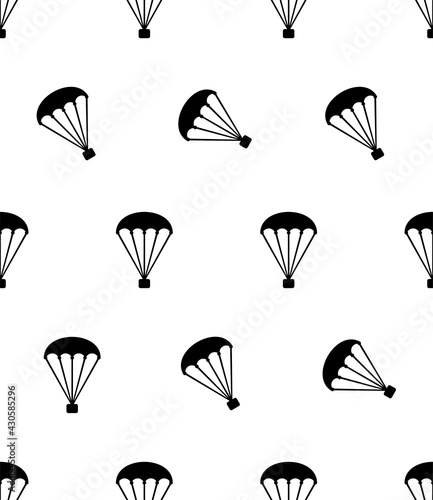 Parachute Icon Seamless Pattern, Air Drag Device Icon