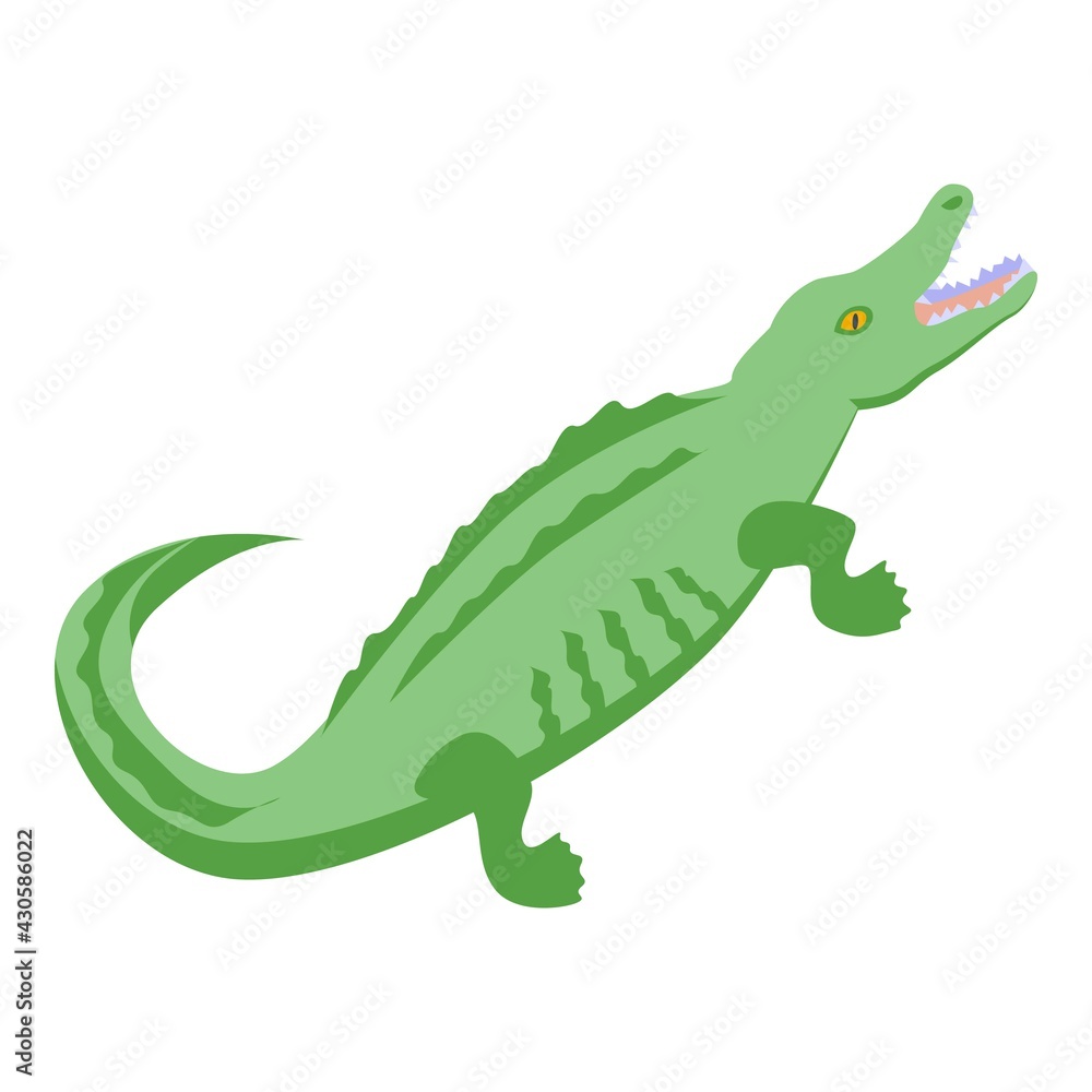 African crocodile icon. Isometric of African crocodile vector icon for web design isolated on white background African crocodile icon. Isometric of African crocodile vector icon for web design isolated on white background