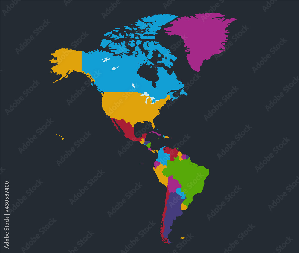 Infographics America map, flat design colors, individual states and ...