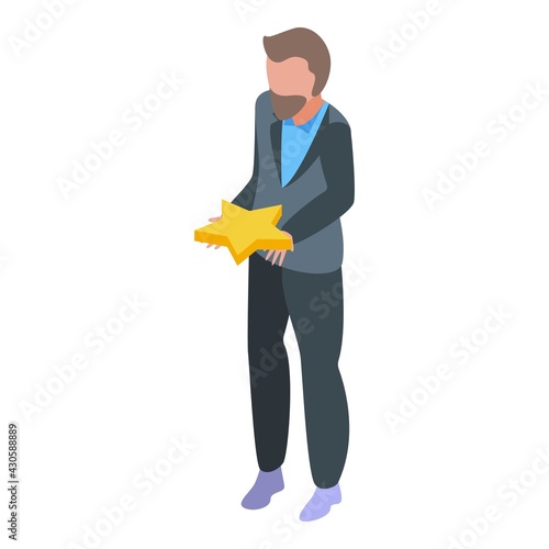Star self esteem icon. Isometric of Star self esteem vector icon for web design isolated on white background