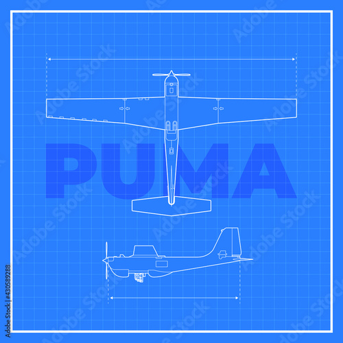 RQ-20 Puma small hand-launched unmanned aircraft blueprint