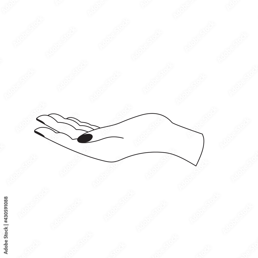 Woman's hand icon outline style. Elegant female hand in a trendy minimal linear style. To create prints, logos and designs. Woman's hand icon outline style. Elegant female hand in a trendy minimal linear style. To create prints, logos and designs.