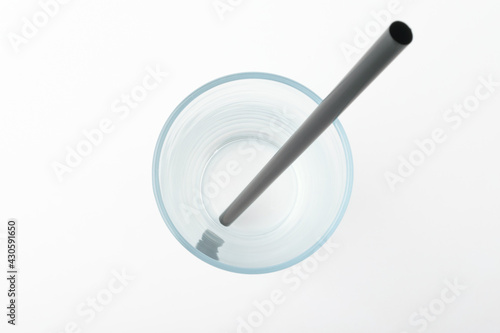 Plastic straws on a white background