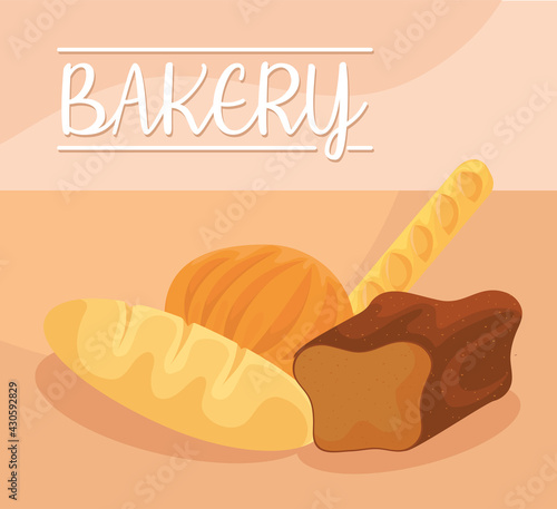 bakery lettering and breads