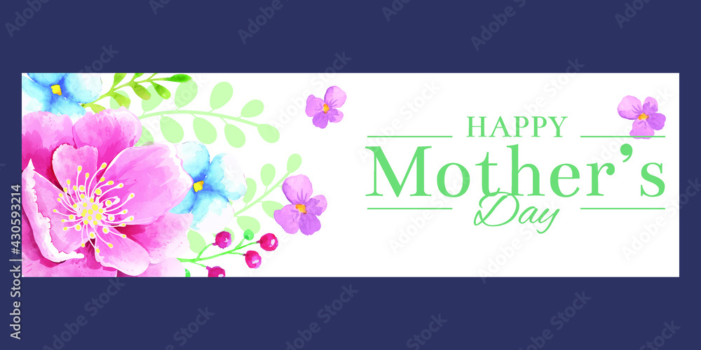 Mother's day greeting card with flowers background
