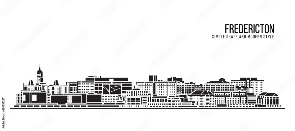 Cityscape Building Abstract Simple shape and modern style art Vector design - Fredericton