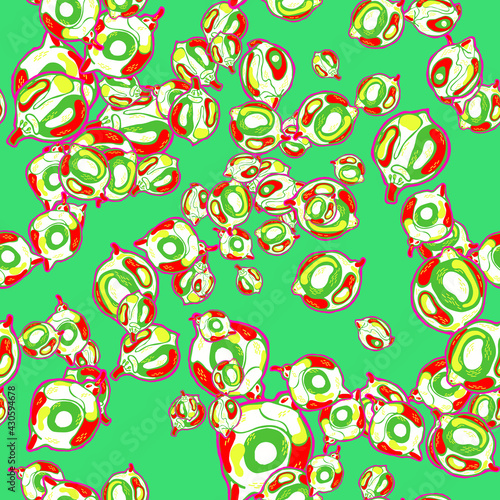 Lemon Seamless Pattern.  Modern Hand Drawn Background. Vector Summer Citrus Print. Psychedelic Citron Motif. Yellow Gold Simple Marker Lime. Botanical Illustration.