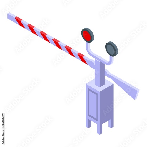 Railway barrier icon. Isometric of Railway barrier vector icon for web design isolated on white background