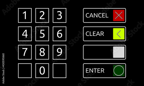 ATM Bank Pin Number keypad Vector illustration 