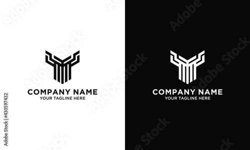 Odin with modern line art style logo design in black and white. Hipster vector technology logo template on a black and white background.