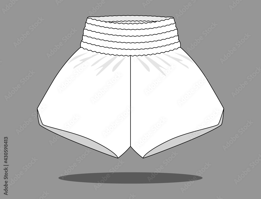 White Shorts Boxing Pants Running Pants Vector For Template. Stock