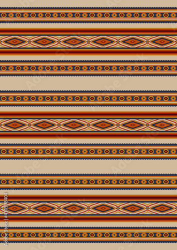 Ethnic geometric pattern . Seamless pattern. Mexican rug, blanket. Woven carpet illustration. Southwestern decor.