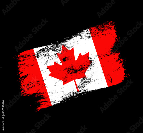 canada flag grunge brush background. Old Brush flag vector illustration. abstract concept of national background.