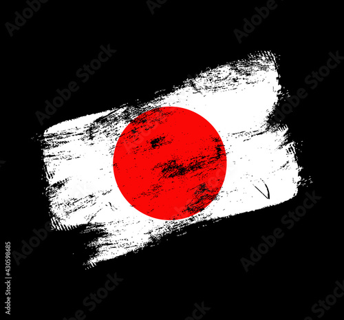 japan flag grunge brush background. Old Brush flag vector illustration. abstract concept of national background.