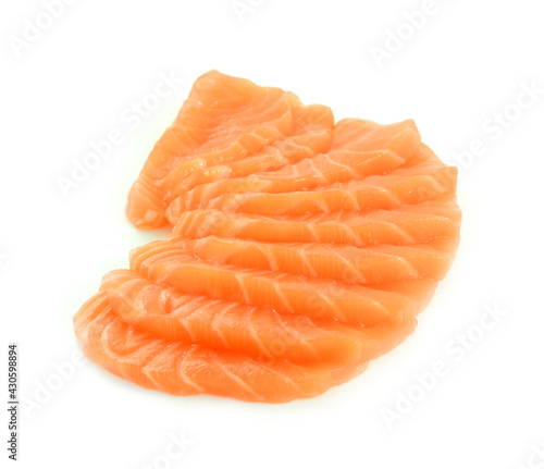 salmon fillets isolated on white background