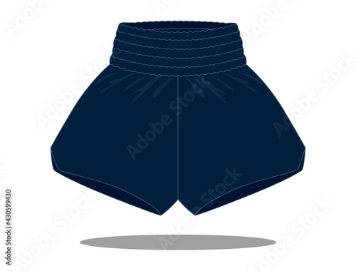 Navy Blue Shorts Boxing Pants-Running Pants Vector For Template.