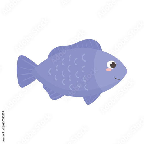 purple fish cartoon