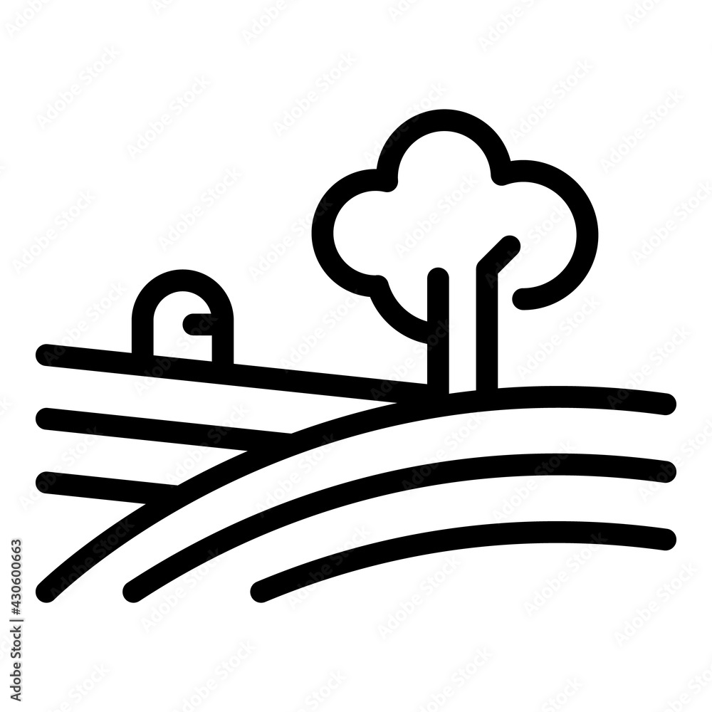 Ranch tree field icon. Outline Ranch tree field vector icon for web design isolated on white background Ranch tree field icon. Outline Ranch tree field vector icon for web design isolated on white background