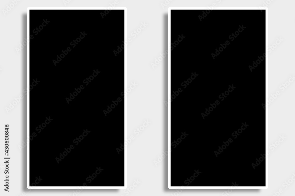 2 Rectangle photo frames in black and white colors with clean