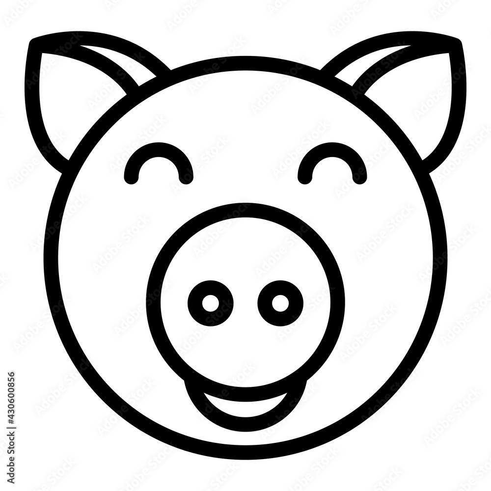 Ranch pig icon. Outline Ranch pig vector icon for web design isolated on white background Ranch pig icon. Outline Ranch pig vector icon for web design isolated on white background